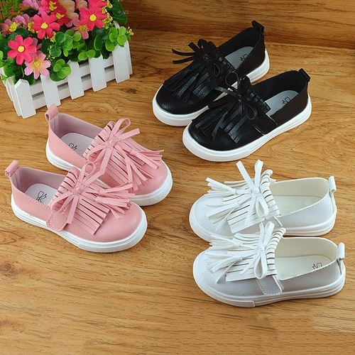 Baby Girls Leather Tassels Sneakers
