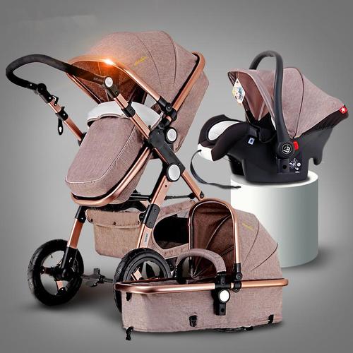 3-in-1 Convertible Stroller with Bassinet & Toddler Seat